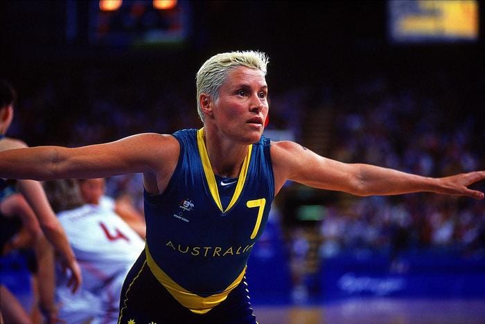 16 Sep 2000: Michelle Timms of Australia in action during the Women's Basketball match between Australia and Canada held at the Sydney Superdome during the Sydney 2000 Olympic Games, Sydney, Australia. Mandatory Credit: Jed Jacobsohn/ALLSPORT