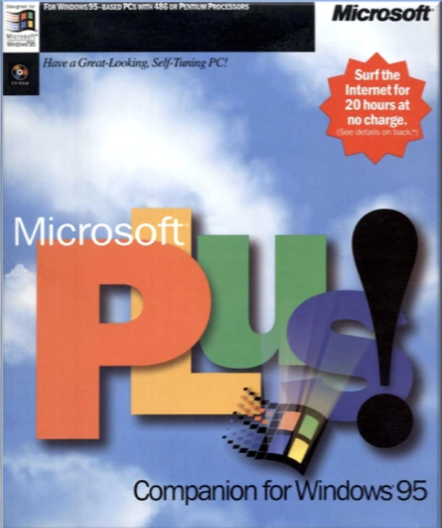 Software box, Microsoft Plus! pack Software box, Microsoft Plus! pack