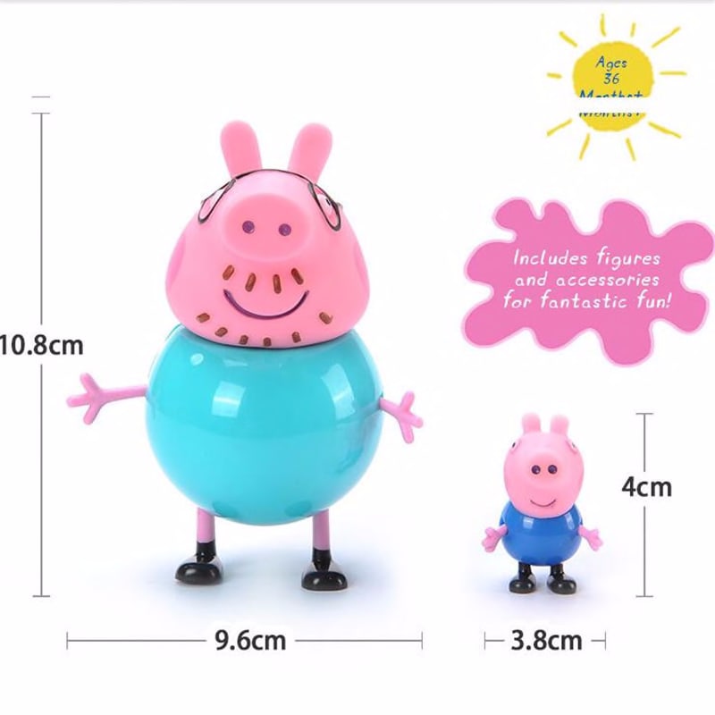 2045944863 Peppa Pig Sailing Boat George Model Pink Pig Family Pig Grandpa Action Figure Character Toy Bath Set Kids Play House Toy Gift Toys Hobbies Action Toy Figures