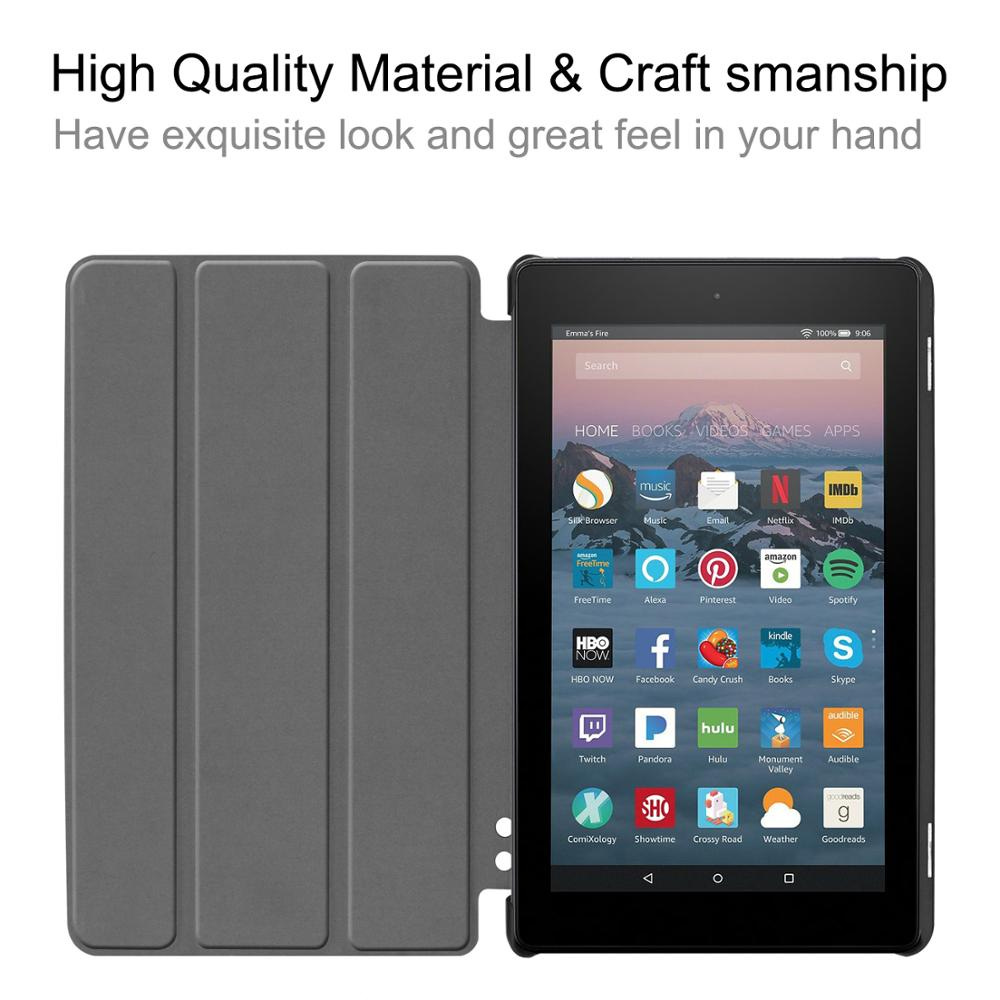 Case for All-New Amazon Fire 7 9th Gen 2019,Fire 2017 Release,Shell Trifold Stand Protect Cover with Auto Wake/Sleep Function Case for All-New Amazon Fire 7 9th Gen 2019,Fire 2017 Release,Shell Trifold Stand Protect Cover with Auto Wake/Sleep Function