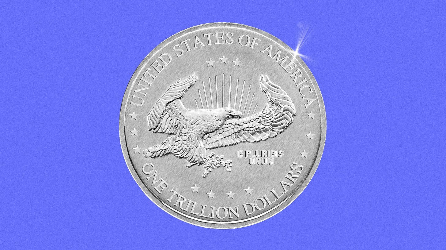 La moneda de platino de un trillón de dólares se concibe como un truco para evitar el techo de gasto.
