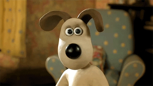 Gromit the dog gives some side-eye [gif]