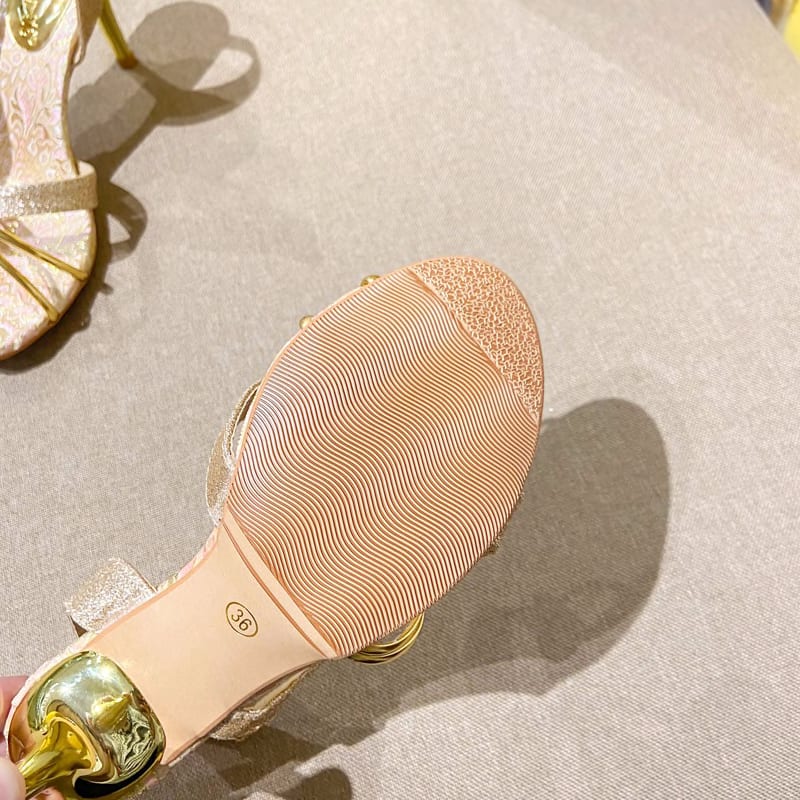 office gold sandals heels