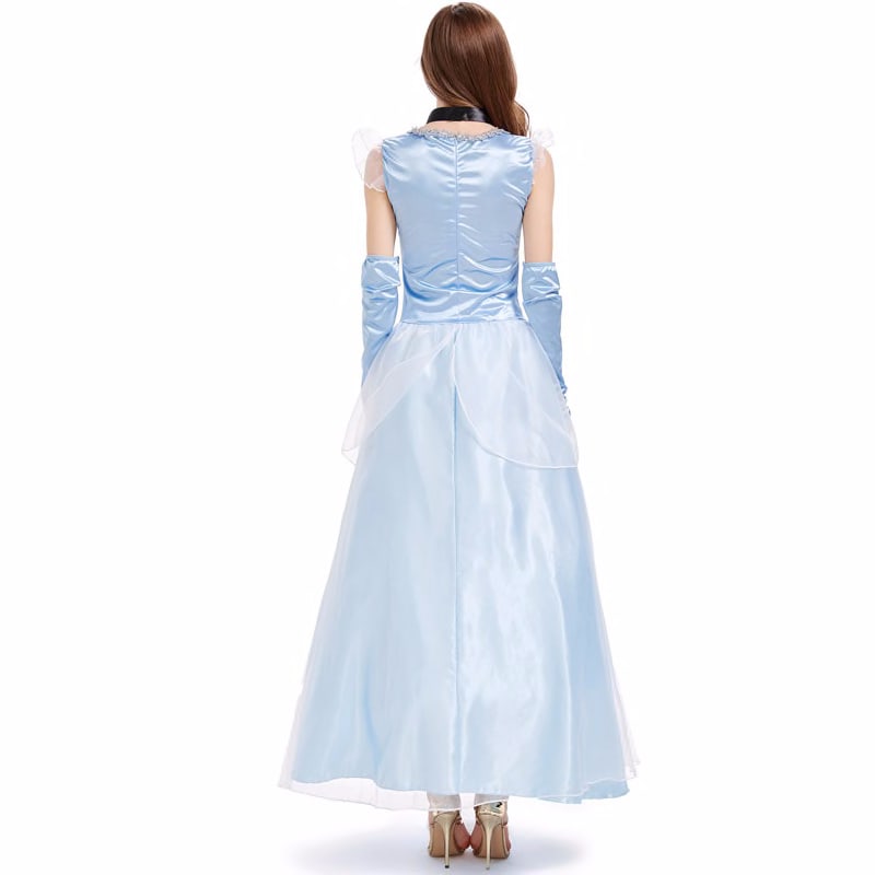 Women Light Blue Fairy Tale Princess Costume Halloween Christmas Carnival Performance Party Clothing Novelty Special Use Costumes Accessories