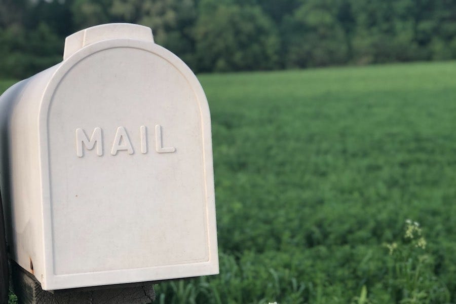 While mailbox outside While mailbox outside