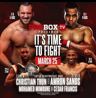 Mohamed Mimoune vs. Cesar Francis, It's Time to Fight | Boxing Bout |  Tapology