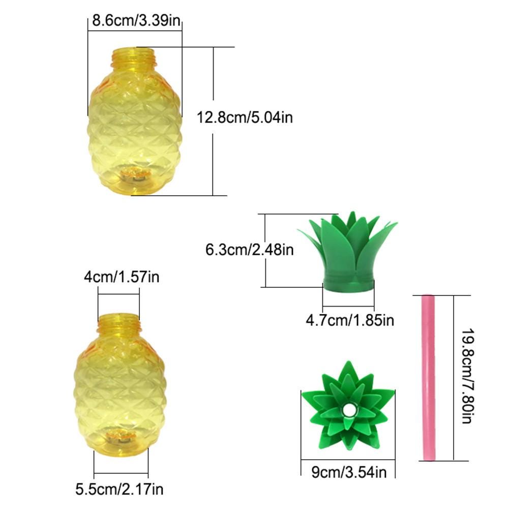 Creative Pineapple Shaped Cup Recycled Juice Milk Bottle with PP Straw Innovative Glowing Beverage Cup 500ML Kitchen Tableware Creative Pineapple Shaped Cup Recycled Juice Milk Bottle with PP Straw Innovative Glowing Beverage Cup 500ML Kitchen Tableware