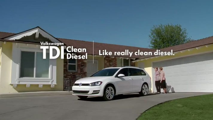 Volkswagen Greenwashing Advertising Example