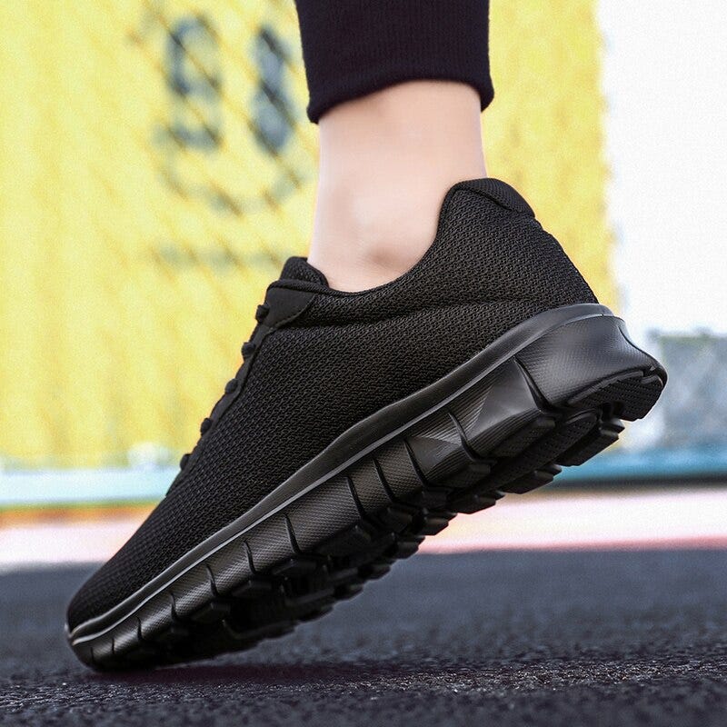 comfortable black trainers