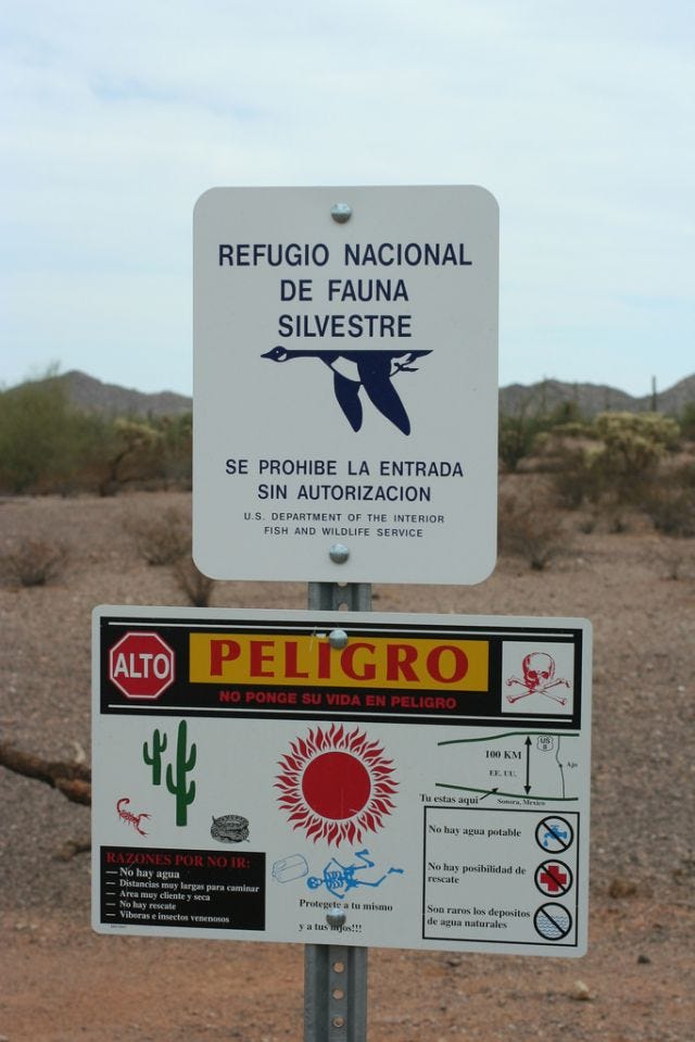 warning sign at the border