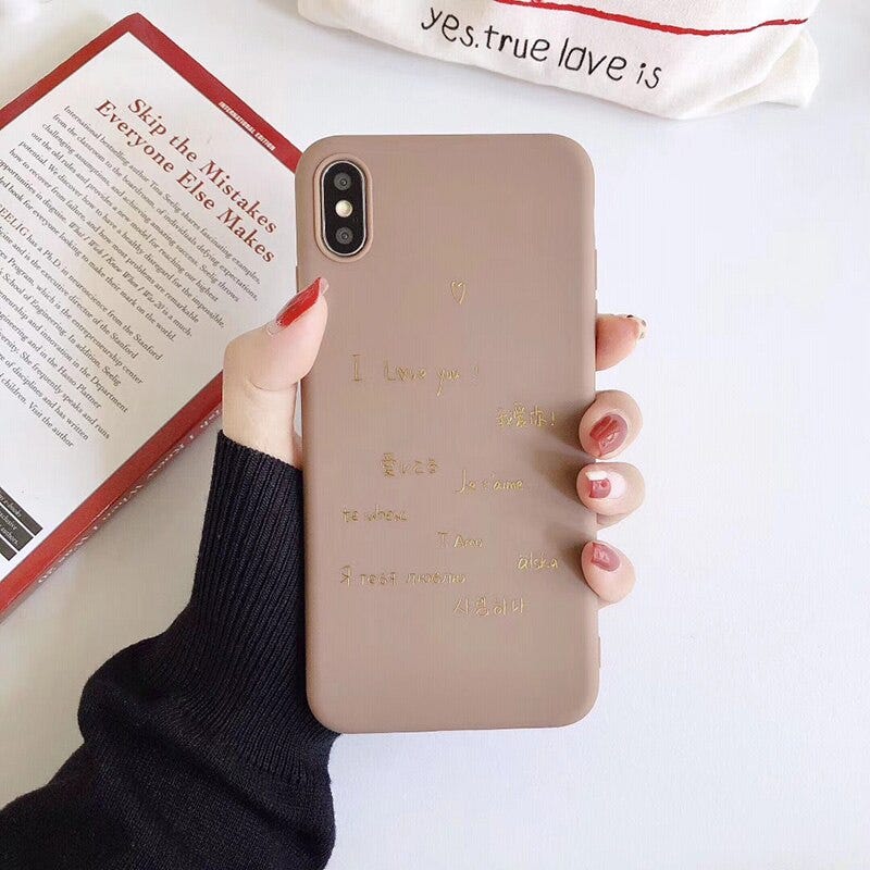 Simple Literary Love Heart Phone Case For Iphone X Xs Max Xr Soft Silicone Cover For Iphone 11 Pro Max 7 8 6 6s Plus Case Fundas Phones Telecommunications Mobile Phone Accessories