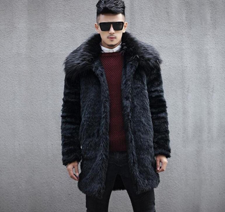 mens big fur coat