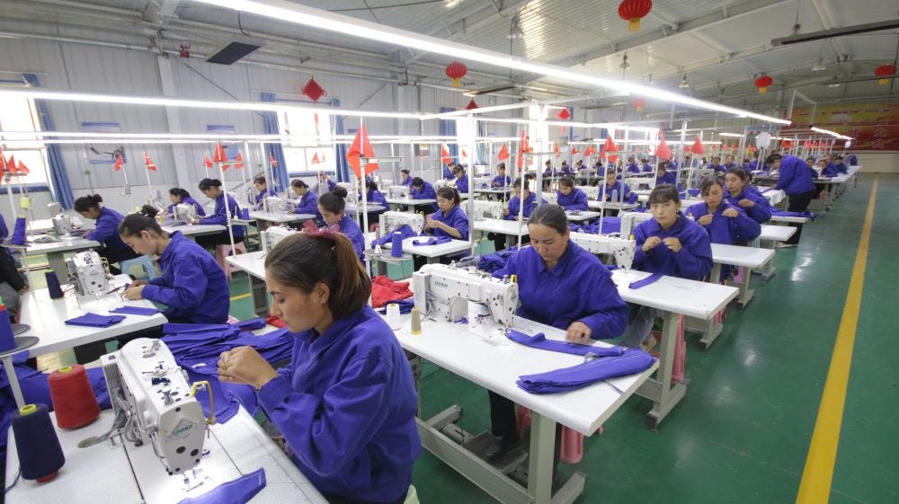 Widespread forced labor may be infiltrating the garment supply chain as a result of the Chinese government’s actions against Muslims. Widespread forced labor may be infiltrating the garment supply chain as a result of the Chinese government’s actions against Muslims.