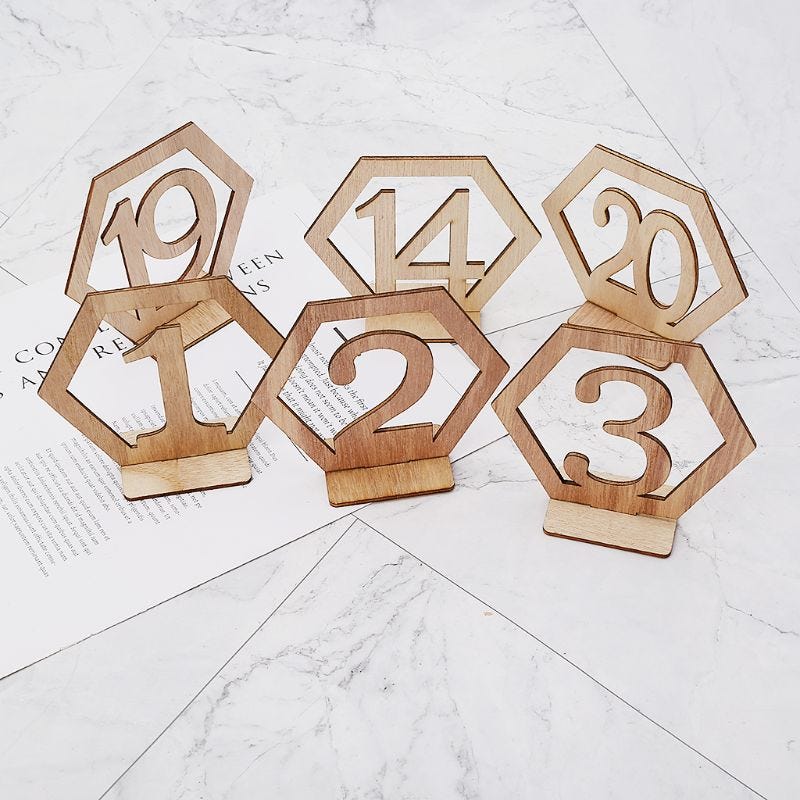 1-10 Wooden Table Numbers Set with Base Birthday Wedding Party Decor Gifts New
