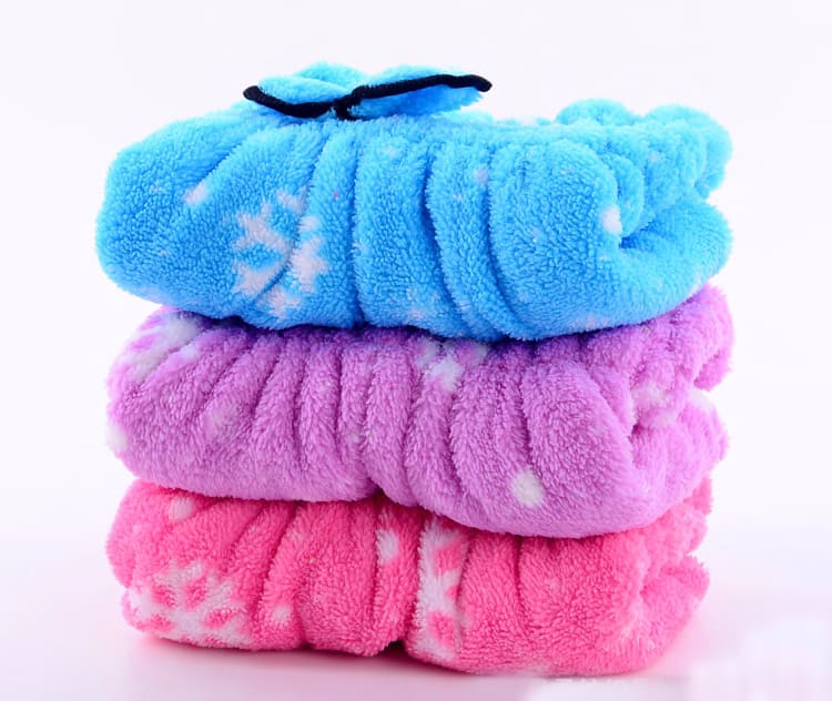 2144829746 Snowflake Dry Hair Cap Bath Shower Hat Coral Fleece Thick Lint Free Wipe Towel Super Absorbent Soft Turban Bathroom Accessories Home Garden Household Merchandises