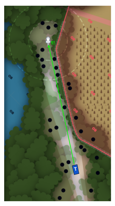 Picture of Ben’s path to the basket on Hole 6 at Maple Hill.