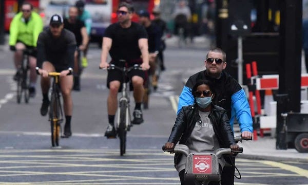 London cycling could increase tenfold after lockdown. London cycling could increase tenfold after lockdown.