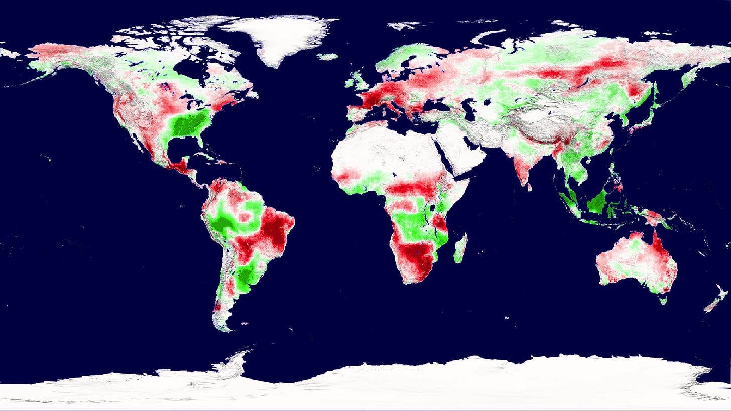 2003 NASA map of plant growth anomalies 2003 NASA map of plant growth anomalies