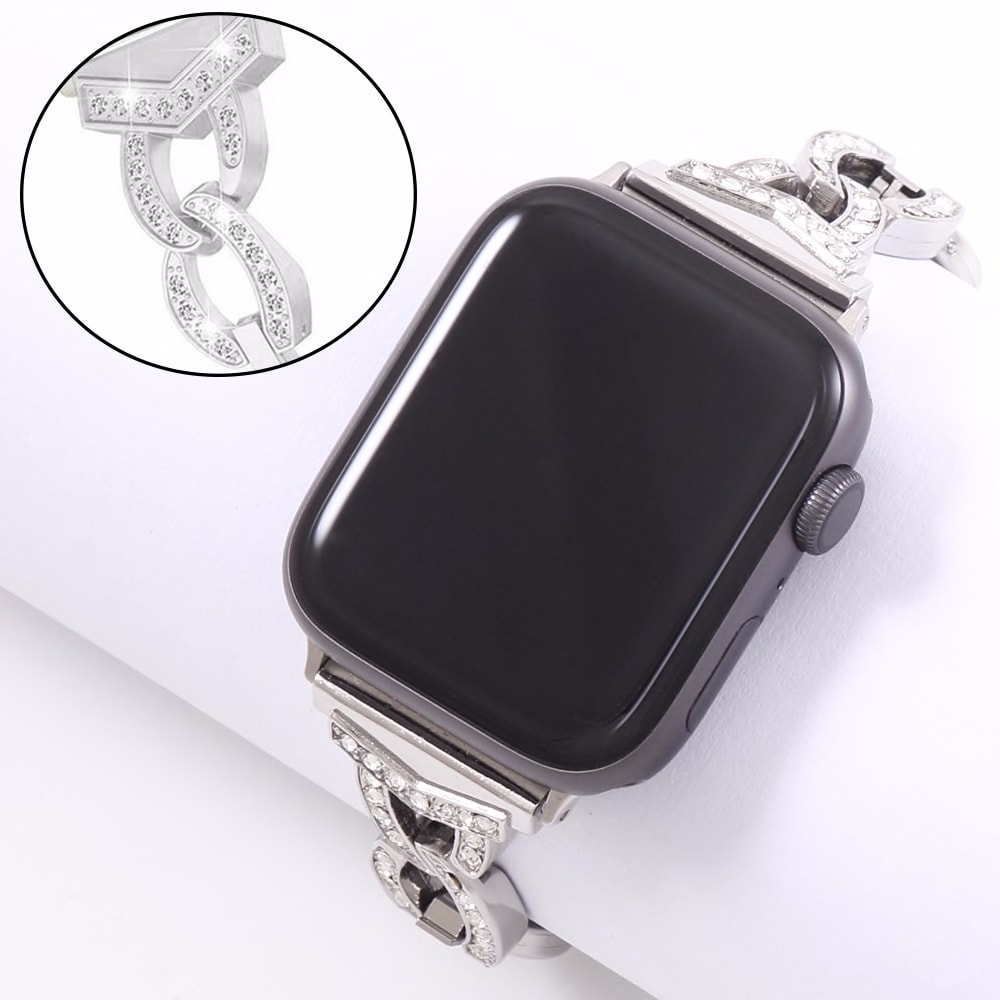 Band For Apple Watch 4 5 3 2 38mm 40mm Women Wrist Rhinestone Alloy Strap Replacement Bracelet For Iwatch Series 42mm 44mm Watches Watches Accessories