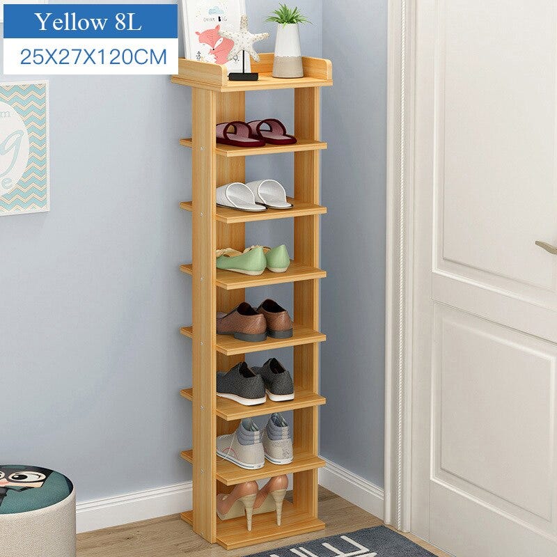 954419684 Wooden Shoe Rack Easy Assembly Storage Shoes Cabinet Minimalist Modern Home Furniture Hallway Space Saving Shoes Organizer Shelf Furniture Home Furniture