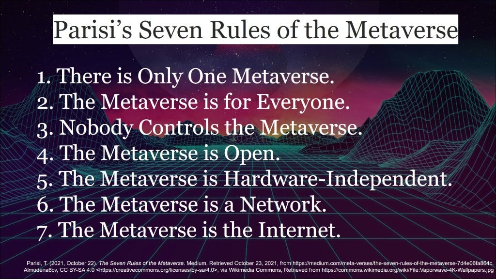 1013: Parisi's Metaverse Manifesto: Unpacking His Seven Rules for the  Metaverse | Voices of VR Podcast