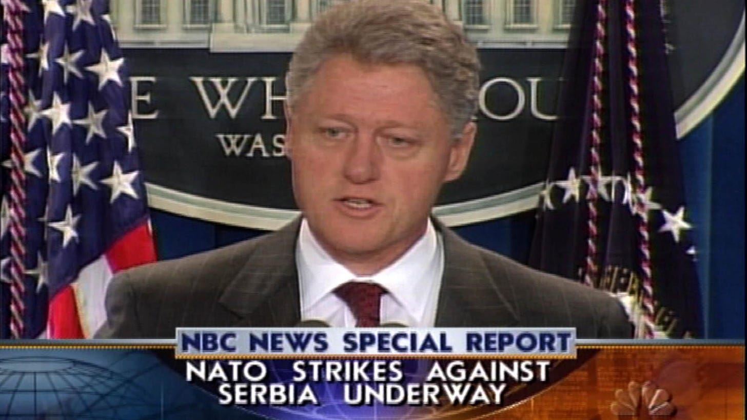 MARCH 24, 1999: President Bill Clinton speaks out on NATO bombing Serbia