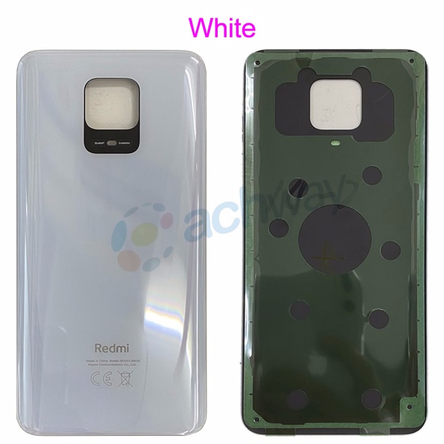 764478992 For Xiaomi Redmi Note 9s Battery Cover Back Glass Panel Rear Housing Case For Redmi Note 9s Back Battery Cover Door Phones Telecommunications Mobile Phone Parts