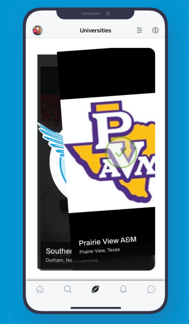 AIR swiping feature on colleges