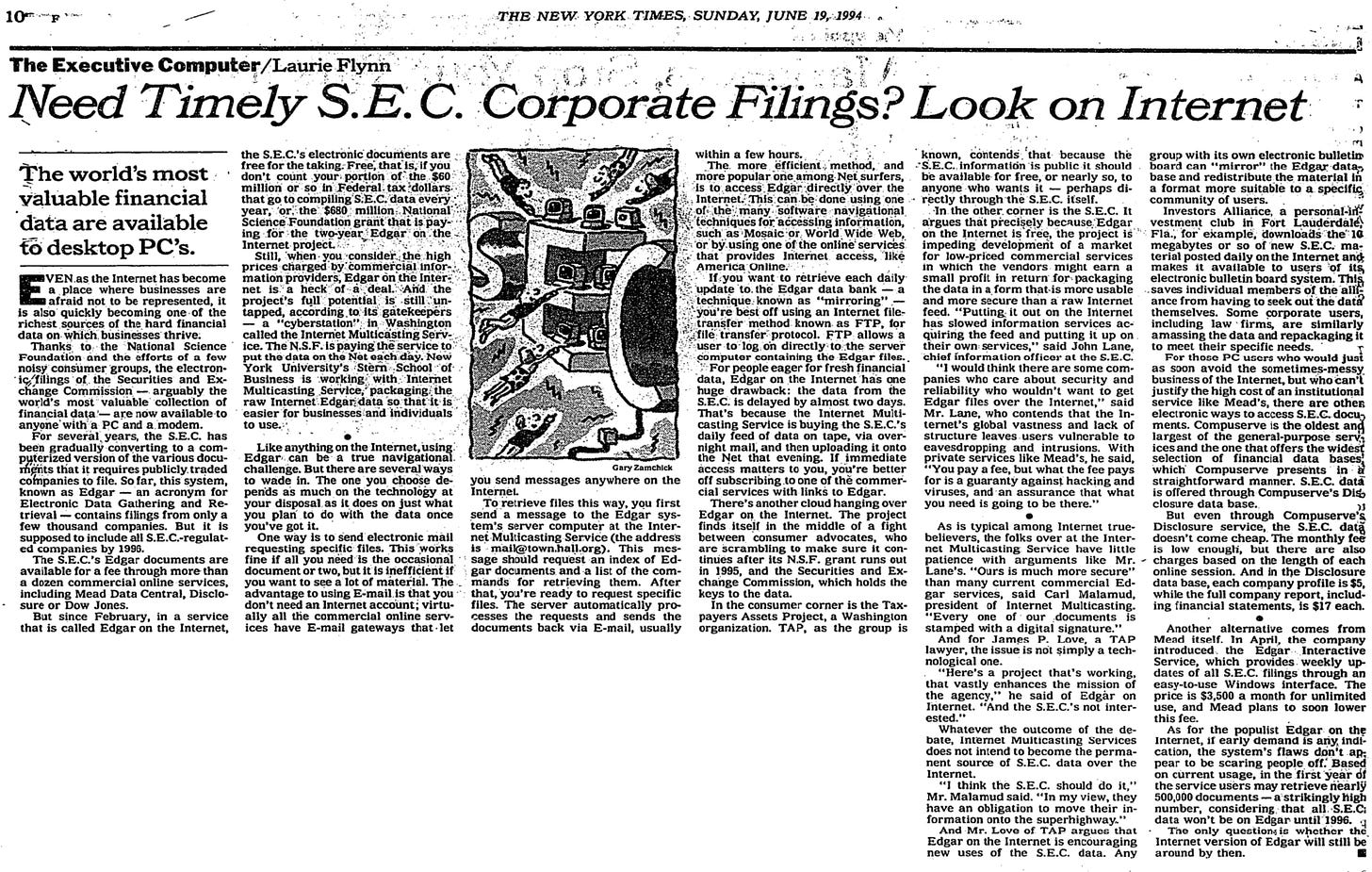 Article from NY Times describing the information available on the internet. Article from NY Times describing the information available on the internet.