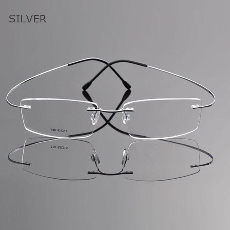 clear rimless eyeglasses