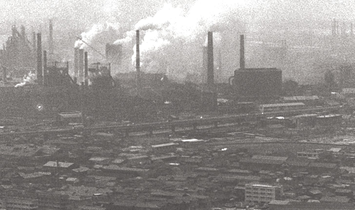 Smoke monsters: An aerial view of factories near the city of Kawasaki, Kanagawa Prefecture, in 1970. Pollution from neighboring districts used to drift into Tokyo and negatively affect the quality of air in the capital. Smoke monsters: An aerial view of factories near the city of Kawasaki, Kanagawa Prefecture, in 1970. Pollution from neighboring districts used to drift into Tokyo and negatively affect the quality of air in the capital.