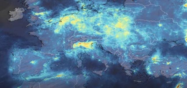 air pollution from space in Italy during COVID