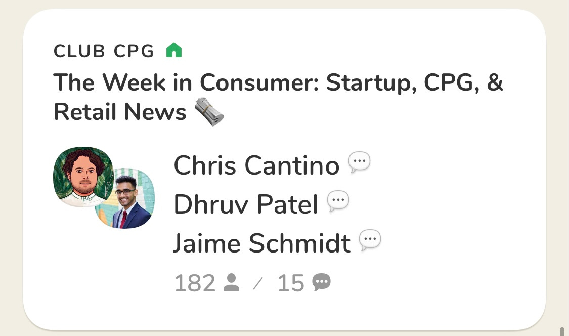 Screenshot of Clubhouse user interface with a room called: The Week in Consumer Startup and Retail News Screenshot of Clubhouse user interface with a room called: The Week in Consumer Startup and Retail News