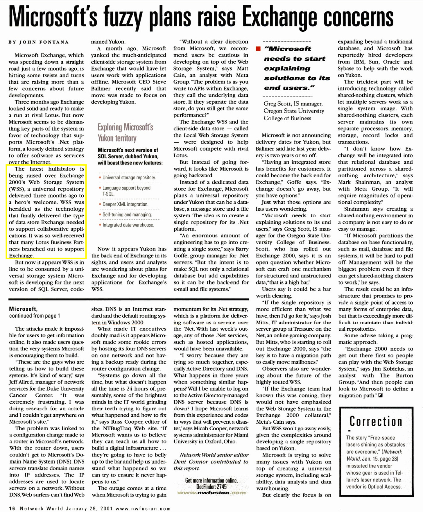 Microsoft's Fuzzy Plans raise Exchange Concerns Microsoft's Fuzzy Plans raise Exchange Concerns