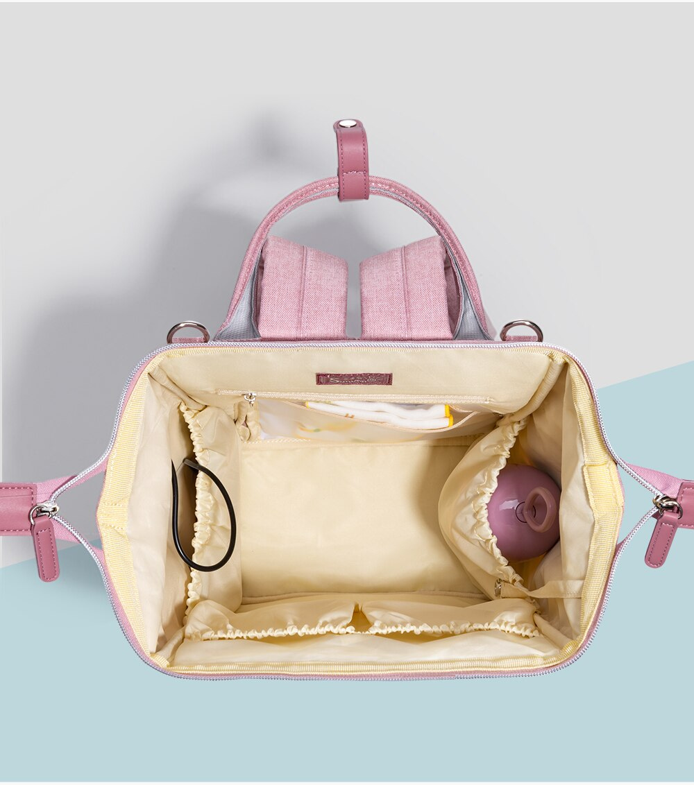 1542643302 Sunveno Fashion Backpack Diaper Bag Backpack Quilted Large Mum Maternity Nursing Bag Travel Backpack Stroller Baby Bag Nappy Luggage Bags Backpacks