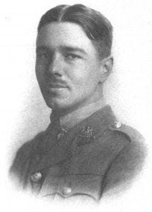 Engraving of Wilfred Owen. Engraving of Wilfred Owen.