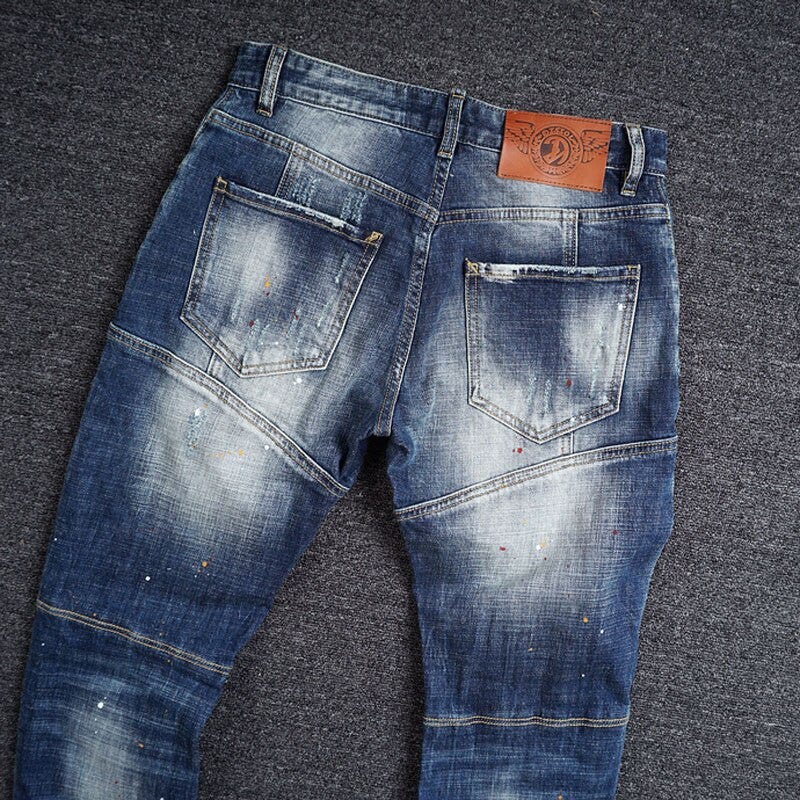 designer biker jeans mens