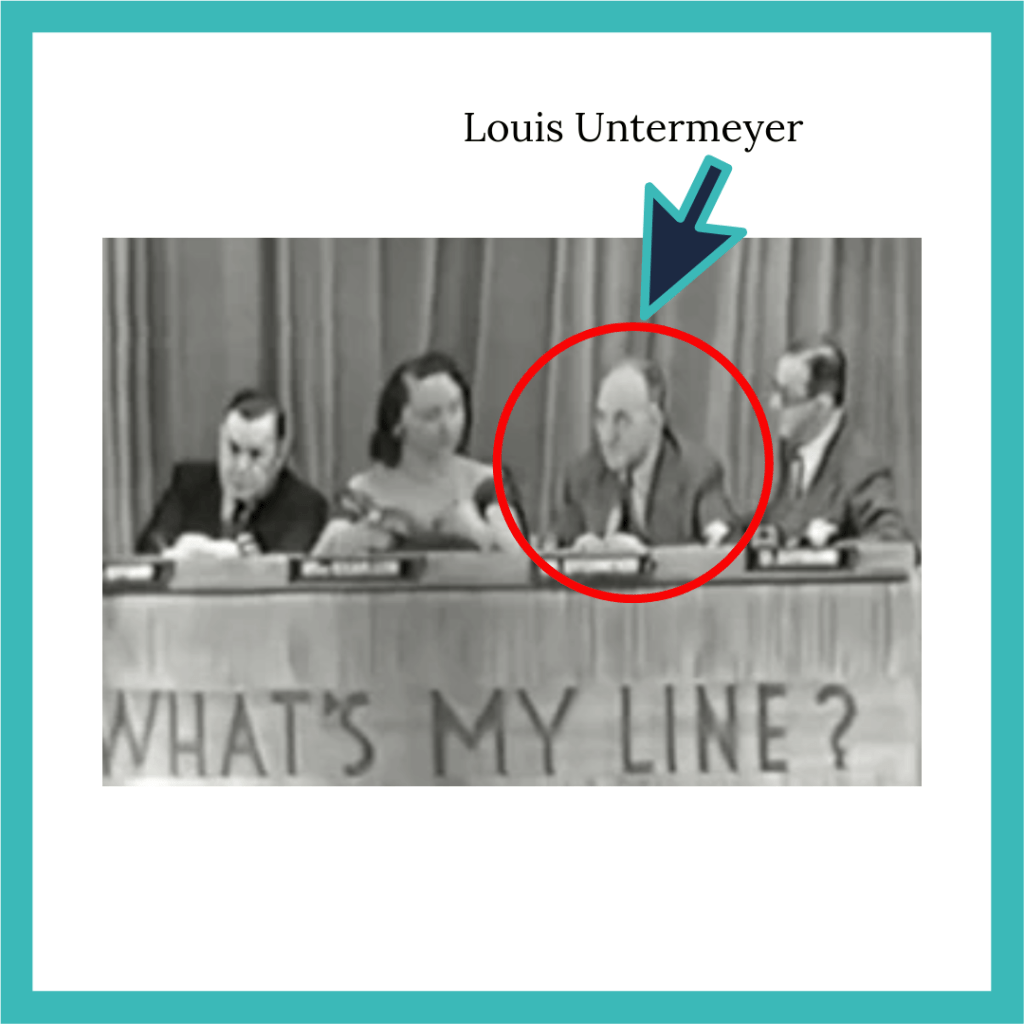Original panelists for "What's My Line?," including Louis Untermeyer Original panelists for "What's My Line?," including Louis Untermeyer