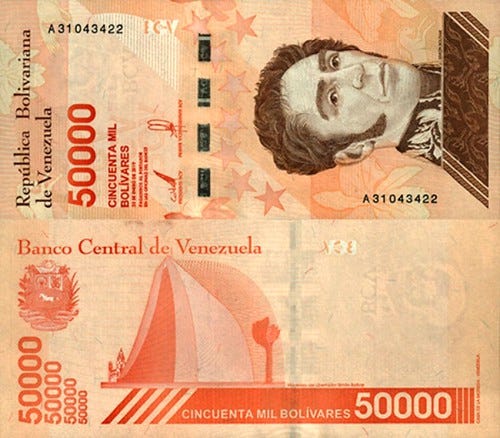 VENEZUELA 50000 BOLIVARES SOBERANO 2019 VENEZUELA 50000 BOLIVARES SOBERANO 2019