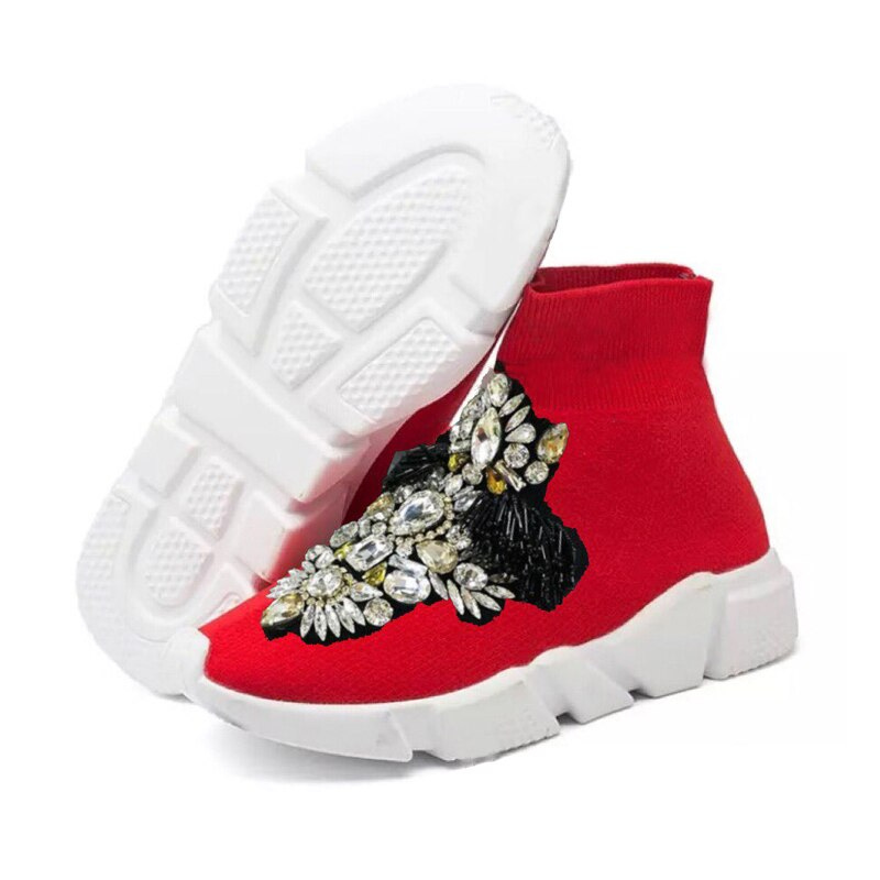 rhinestone sock sneakers