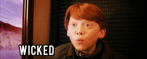 Rupert Grint from the Harry Potter films on the Hogwarts Express saying "wicked"
