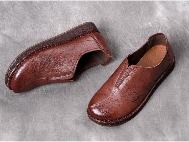 tan soft leather loafers womens