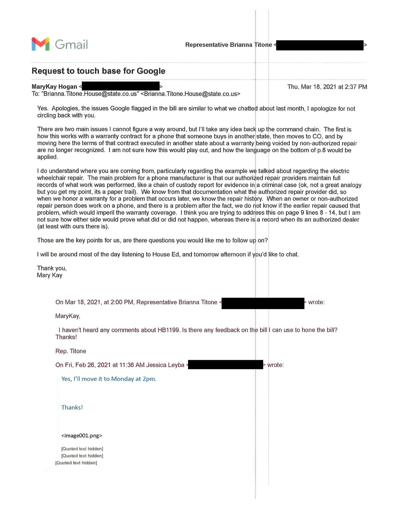 Email CO Rep Brianna Titone Google Lobbyist Email CO Rep Brianna Titone Google Lobbyist