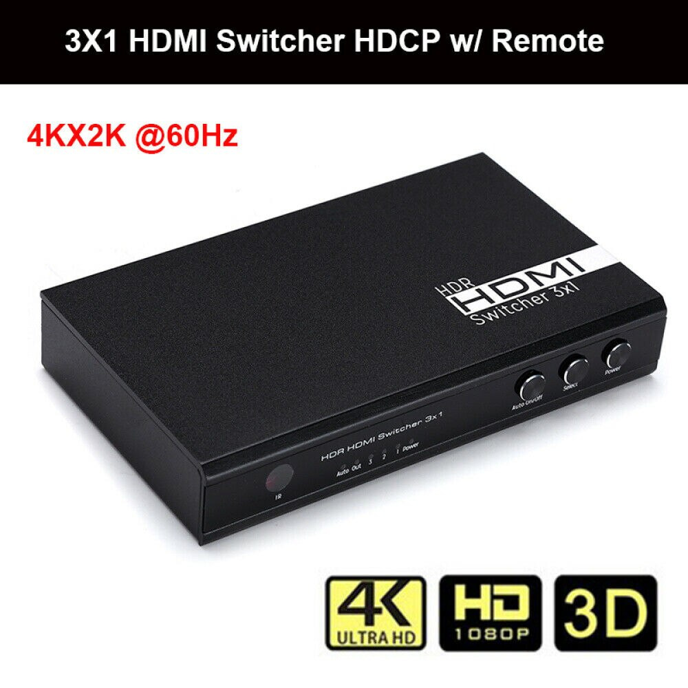 3 In 1 Out Video Hdmi Audio Switch Switcher 1080p 60hz 7 1ch 4kx2k Hd For Ps3 Ps4 Hdtv Dvd For Xbox360 Consumer Electronics Accessories Parts