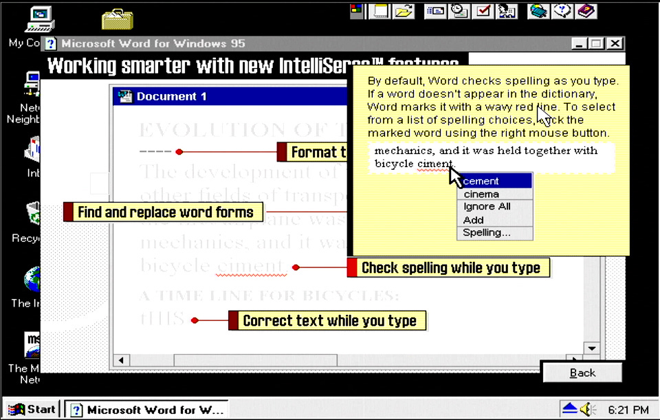 Getting Started screen for check spelling while you type. Getting Started screen for check spelling while you type.