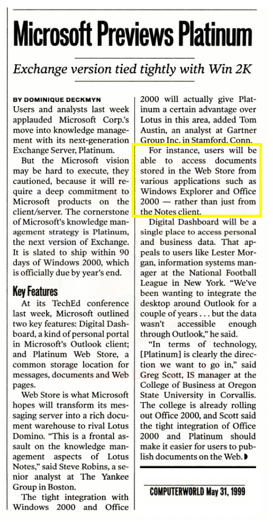 Microsoft Previews Platinum Microsoft Previews Platinum