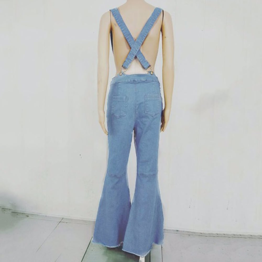 suspender flare pants