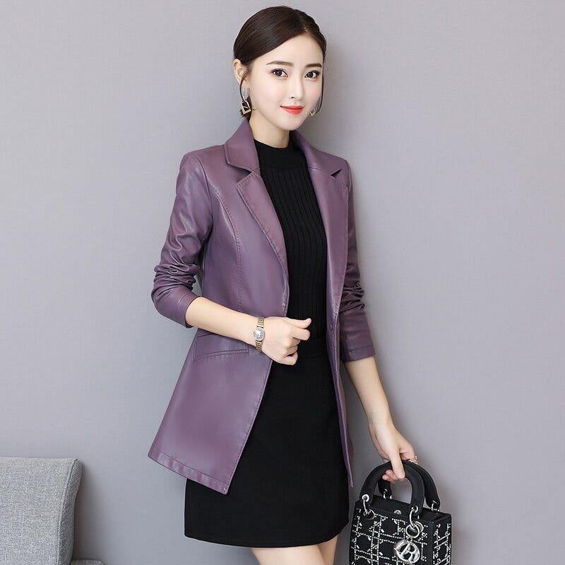 soft leather blazer