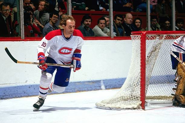 S: Guy Lafleur of the Montreal Canadiens skates during an NHL game in Montreal, Canada.