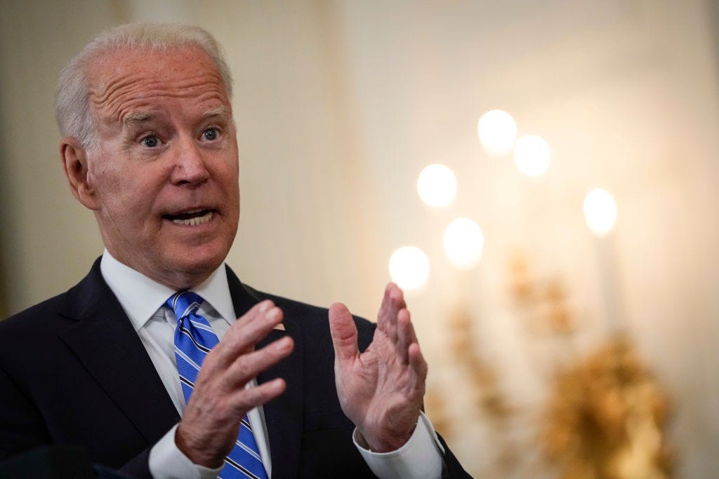 President Biden discusses his remarks about Facebook at the White House on Monday. (Drew Angerer / Getty Images) President Biden discusses his remarks about Facebook at the White House on Monday. (Drew Angerer / Getty Images)